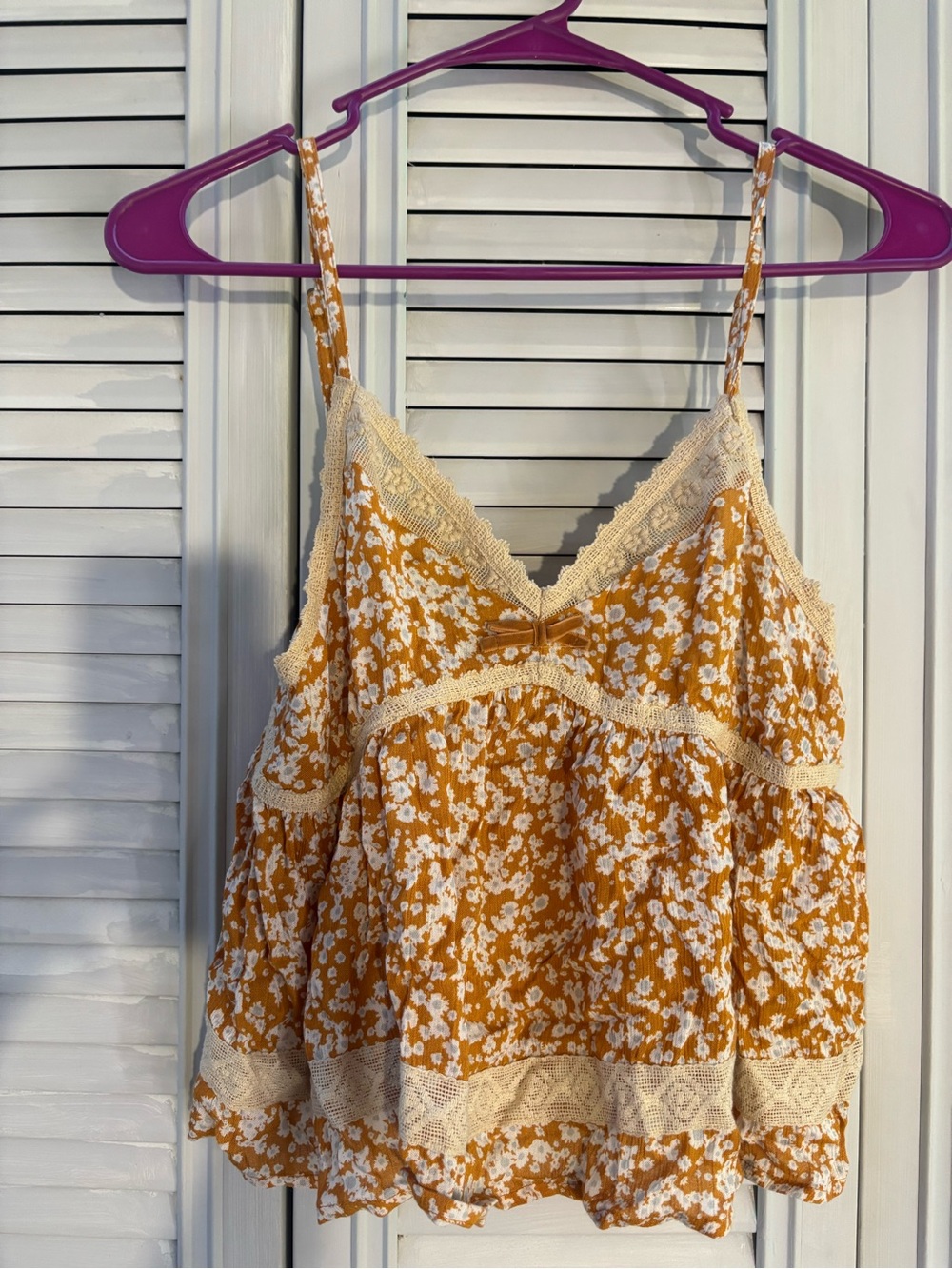 Aeropostale baby doll flowy cute yellow tank